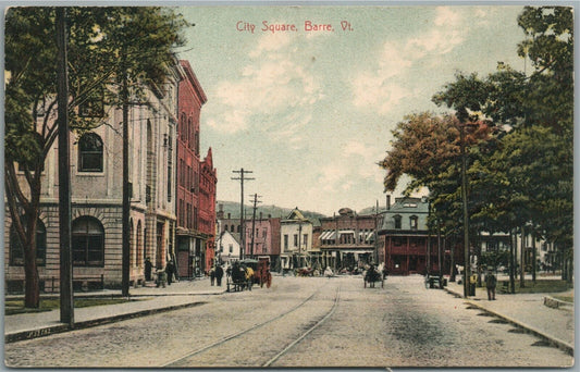 BARRE VT CITY SQUARE ANTIQUE POSTCARD