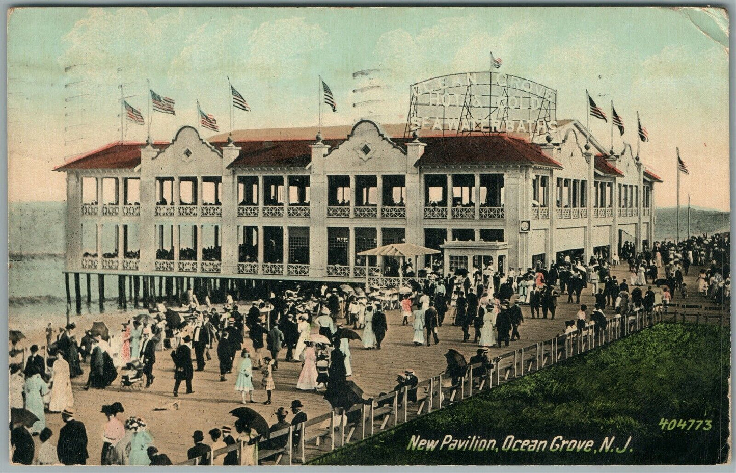 OCEAN GROVE NJ NEW PAVILION ANTIQUE POSTCARD