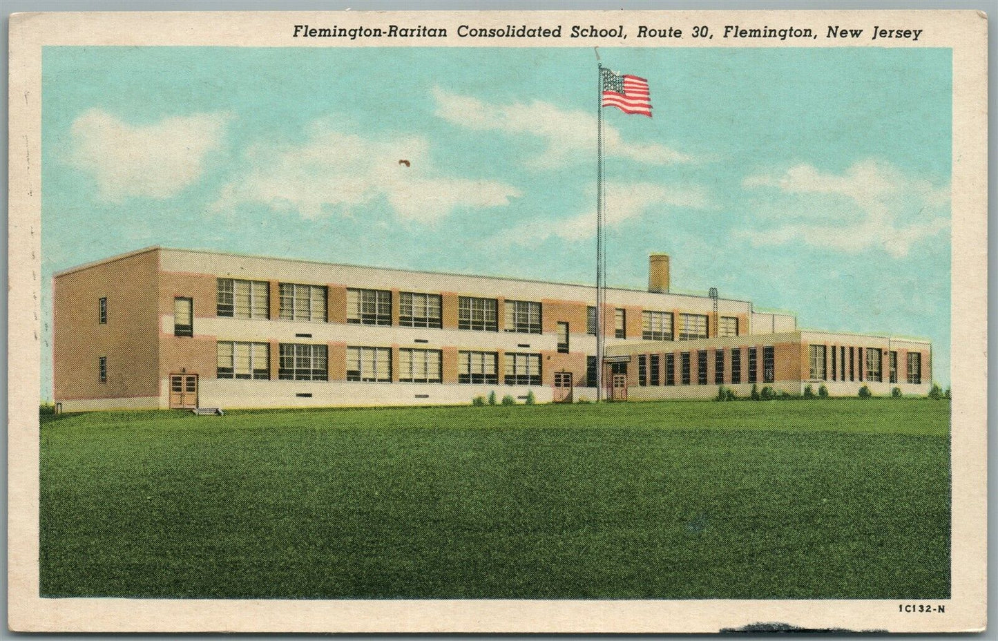 FLEMINGTON NJ CONSOLIDATED SCHOOL VINTAGE POSTCARD