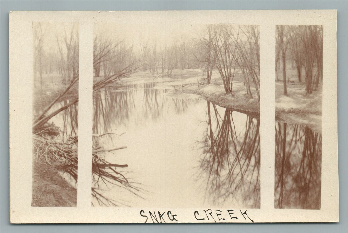 CEDAR FALLS IA SNAG CREEK VIEW ANTIQUE REAL PHOTO POSTCARD RPPC