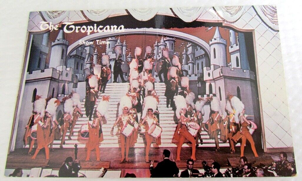 HOTEL TROPICANA SHOW SCENE LAS VEGAS NEVADA VINTAGE ADVERTISING POSTCARD
