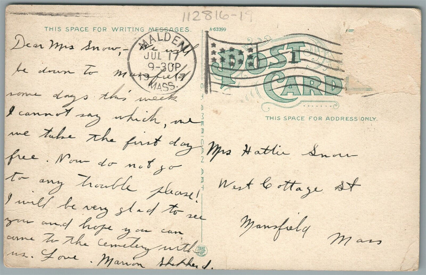 MALDEN MA RAILROAD STATION RAILWAY TRAIN DEPOT ANTIQUE POSTCARD