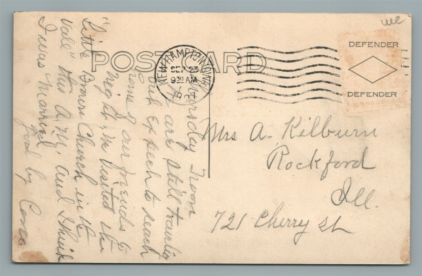 NEW HAMPTON IA FIREMEN'S HALL ANTIQUE REAL PHOTO POSTCARD RPPC