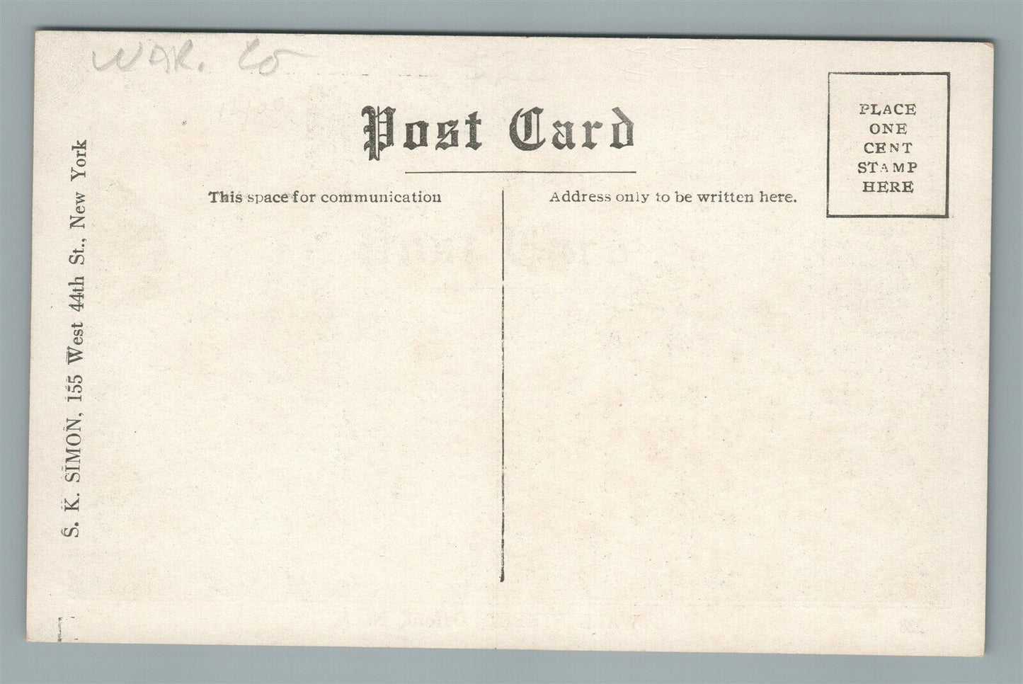 OXFORD NJ WALL STREET ANTIQUE POSTCARD