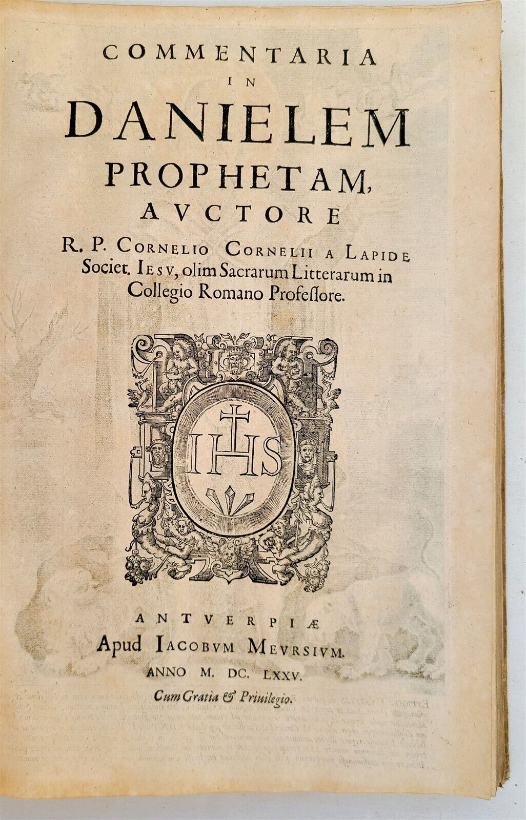 1676 VELLUM BOUND BIBLE COMMENTARY on PROPHETS ILLUSTRATED MASSIVE FOLIO antique