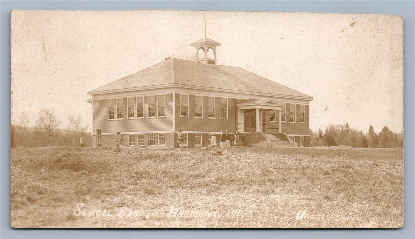 HARMONY ME SCHOOL ANTIQUE REAL PHOTO POSTCARD RPPC