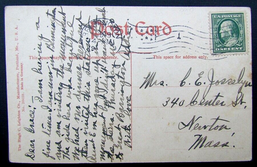 VINTAGE POSTCARD RUTLAND RAILROAD STATION BENNINGTON VERMONT railway train