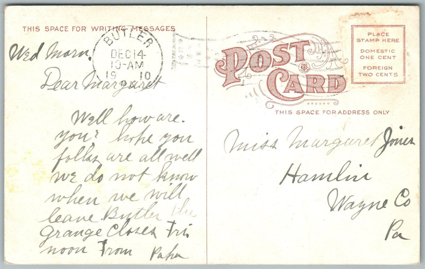 BUTLER PA OIL WELLS NEAR ALAMEDA PARK 1910 ANTIQUE POSTCARD