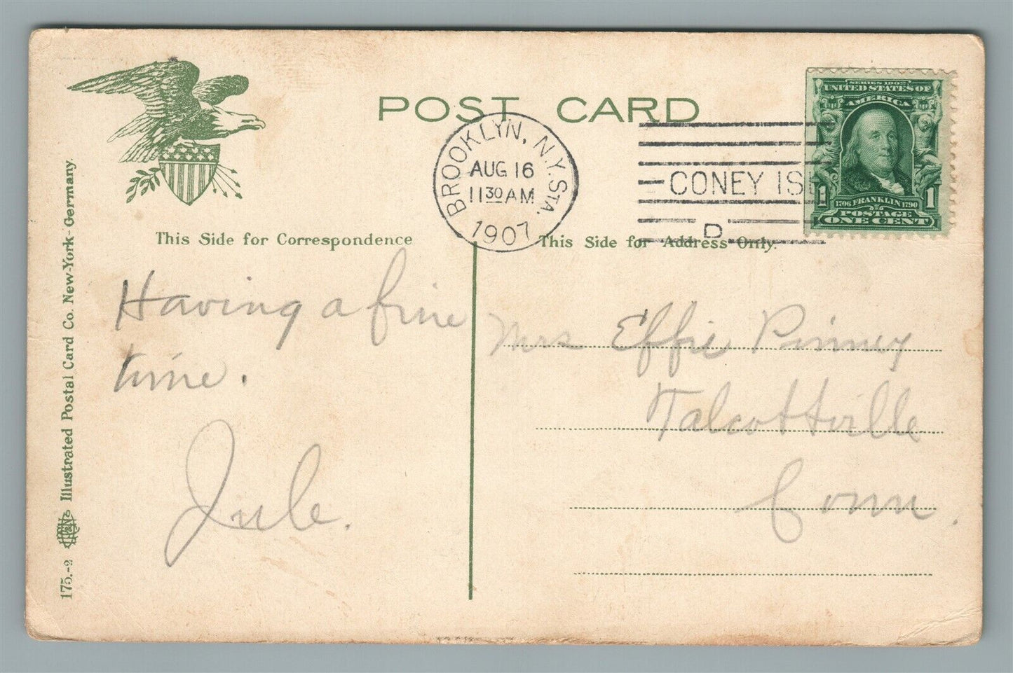 BROOKLYN BRIGHTON BEACH NY PARK ANTIQUE POSTCARD