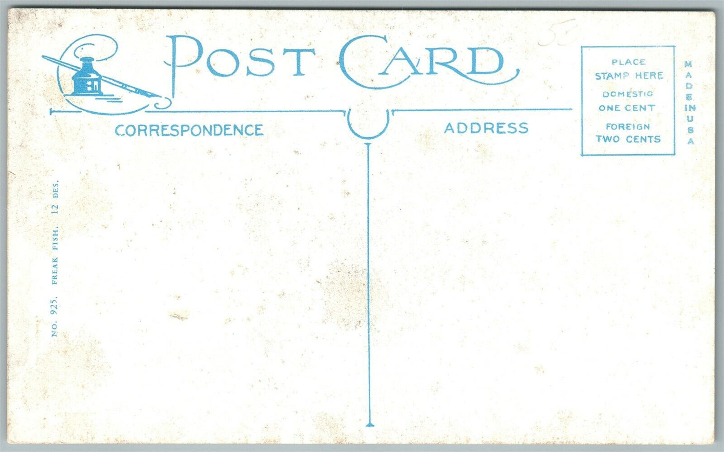 EXAGGERATED FISHING ANTIQUE POSTCARD FISH IS EXCELLENT HERE