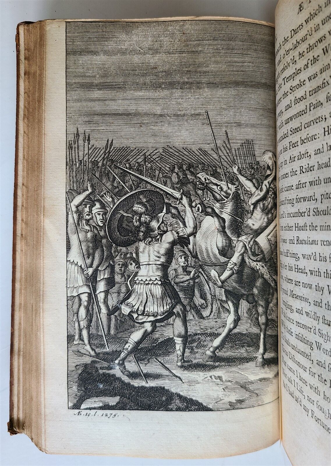 1719 WORKS of VIRGIL in ENGLISH by DRYDEN 3 VOLUMES antique ILLUSTRATED