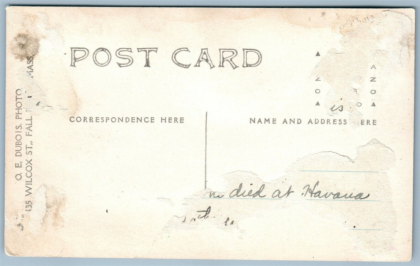 LITTLE COMPTON RI EDWARD RICHMOND TOMBSTONE ANTIQUE REAL PHOTO POSTCARD RPPC