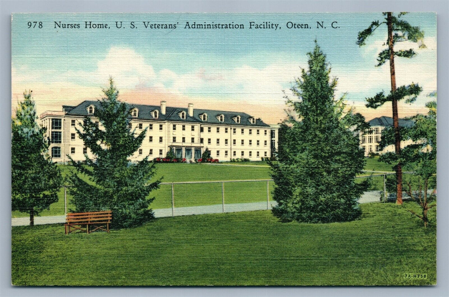 OTEEN NC NURSES HOME US VETERAN'S ADMINISTRATION FACILITY VINTAGE POSTCARD