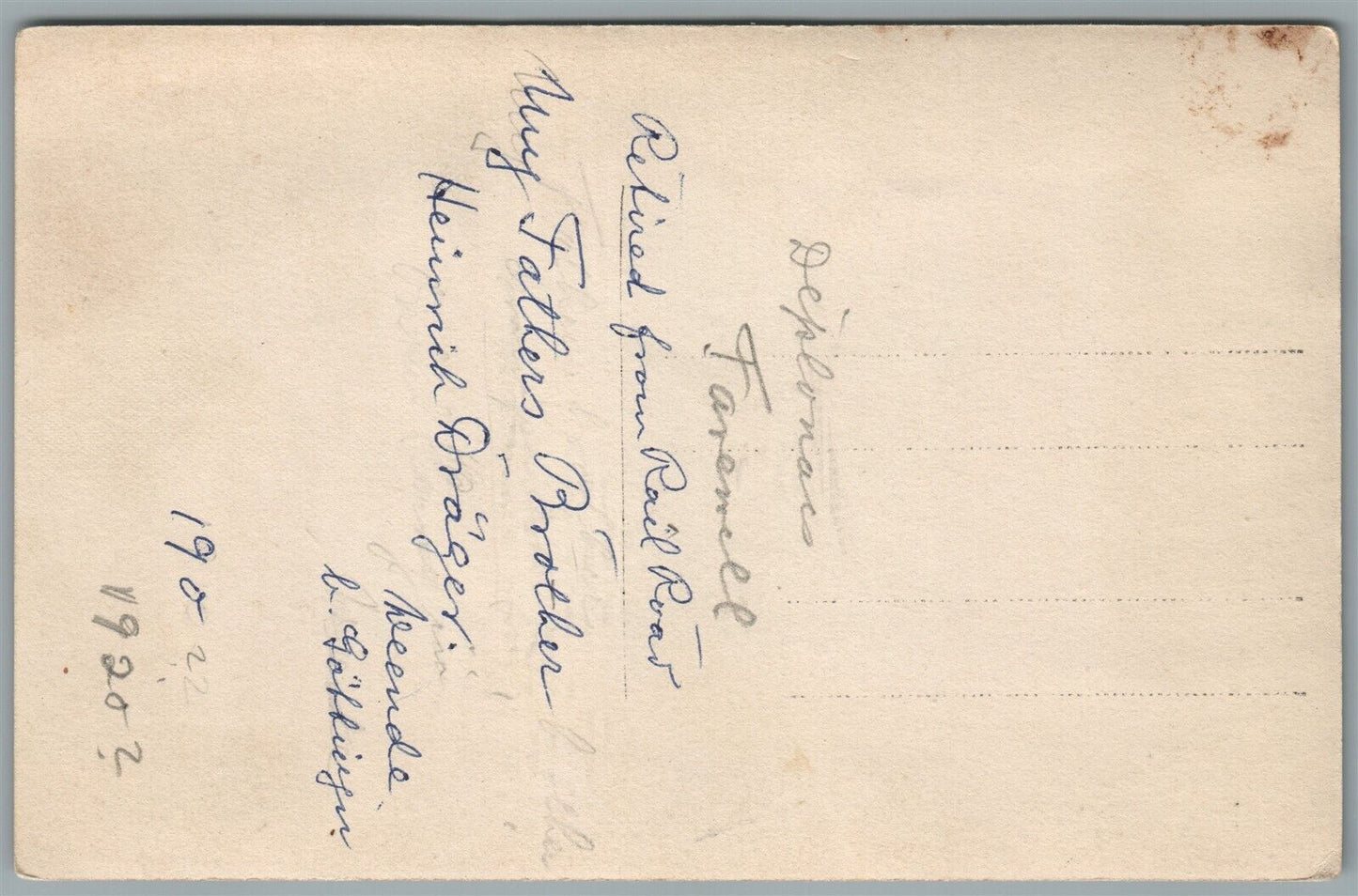 RETIRED RAILROAD WORKER IN WORK SHOP ANTIQUE REAL PHOTO POSTCARD RPPC