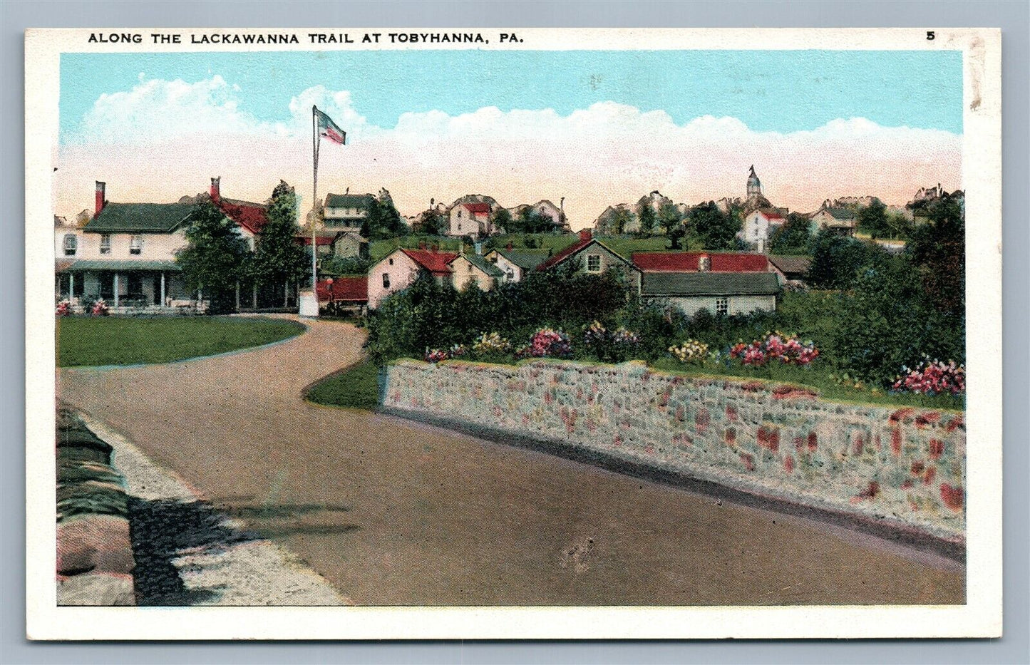 TOBYHANNA PA ALONG LACKAWANNA TRAIL ANTIQUE POSTCARD