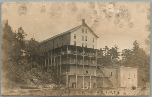 STARLAKE NY THE INN ANTIQUE REAL PHOTO POSTCARD RPPC