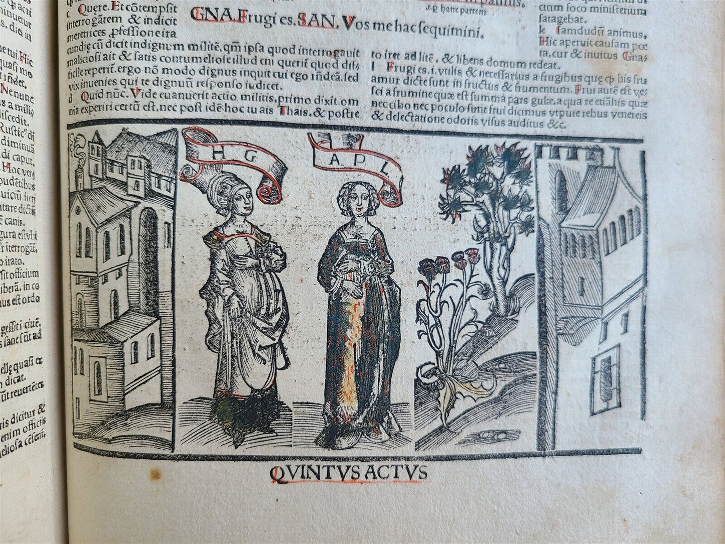 1499 INCUNABULA FULLY ILLUSTRATED COMEDY by TERENCE antique RARE INCUNABLE