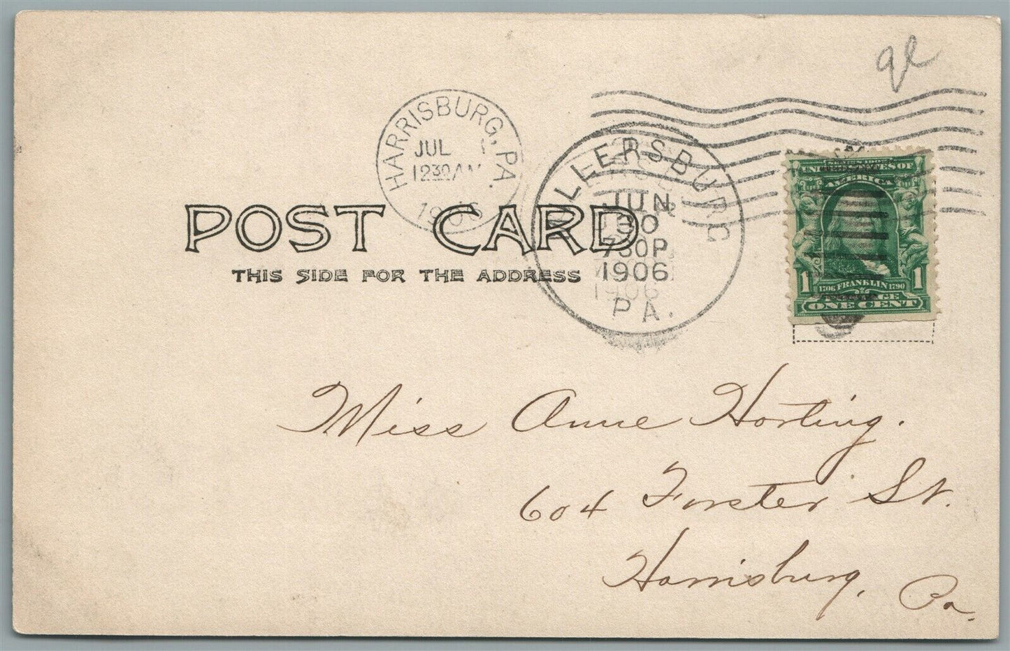 MILLERSBURG PA ANTIQUE REAL PHOTO POSTCARD RPPC