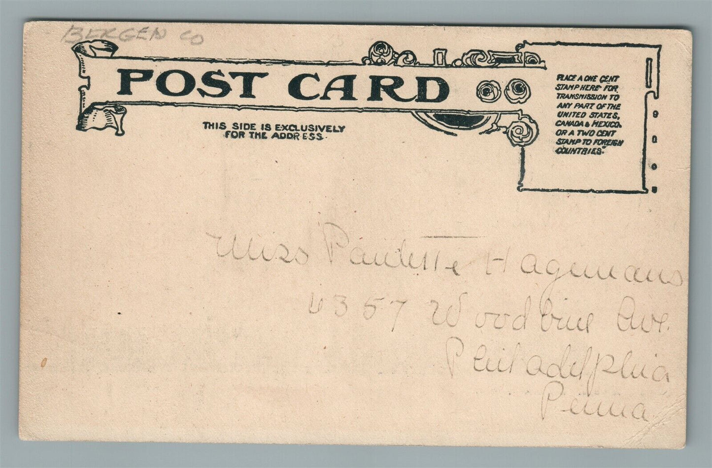 RUTHERFORD NJ PASSAIC AVENUE ANTIQUE POSTCARD