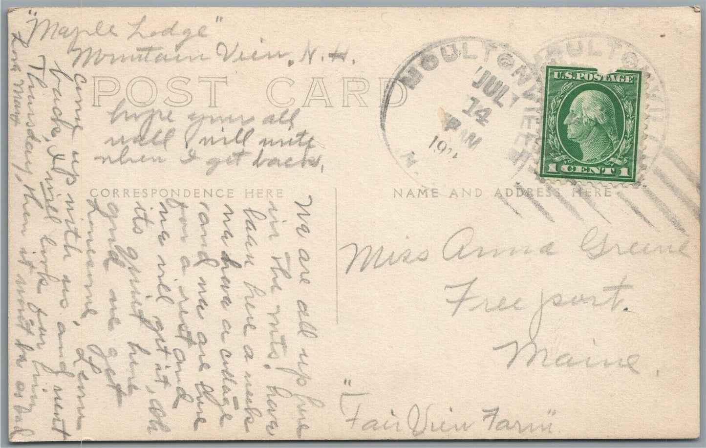 ROLAND PARK NH DAAN HOLE LAKE ANTIQUE REAL PHOTO POSTCARD RPPC