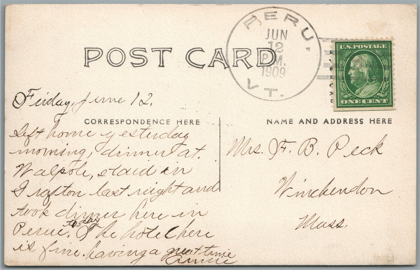 PERU VT BROMLEY HOUSE ANTIQUE REAL PHOTO POSTCARD RPPC