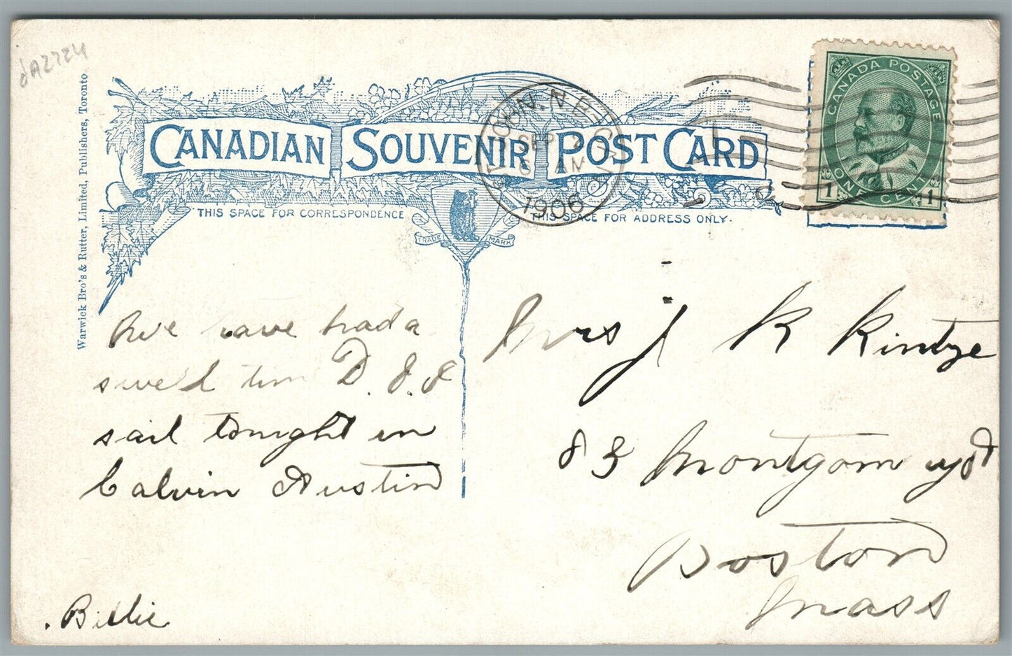 CANADA ST.JOHN NB FERRY LUDLOW ANTIQUE POSTCARD