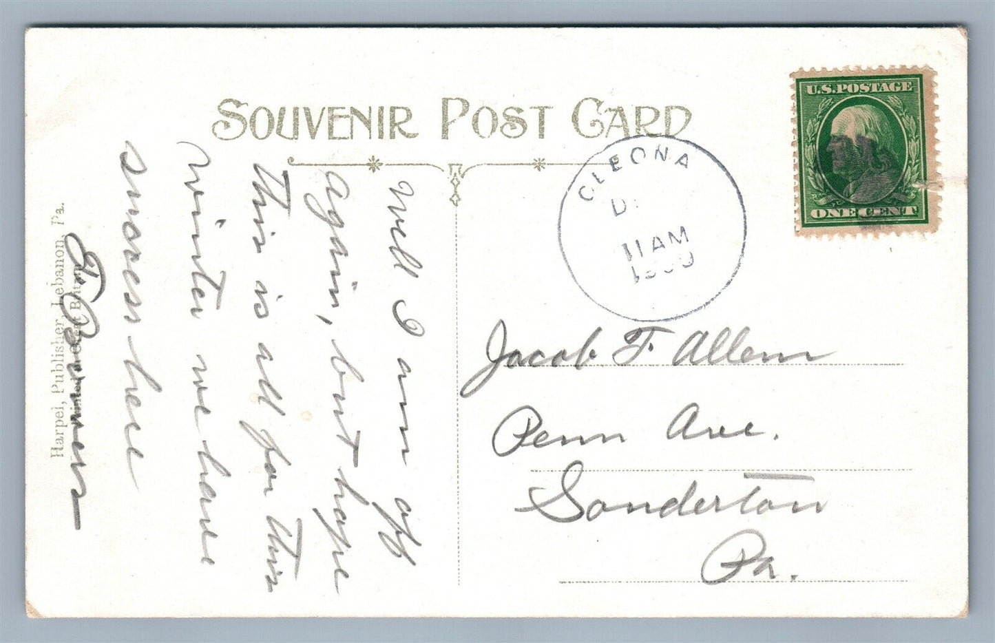 LEBANON PA EIGHTH STREET ANTIQUE POSTCARD