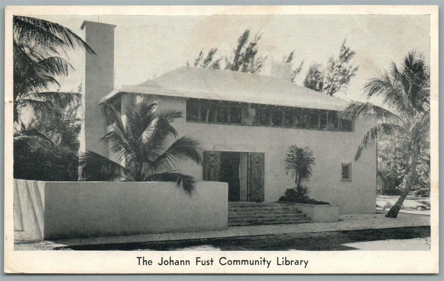 BOCA GRANDE FL LIBRARY VINTAGE POSTCARD