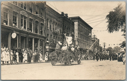 BARRE VT JULY 4th PARADE 1919 ANTIQUE REAL PHOTO POSTCARD RPPC patriotic