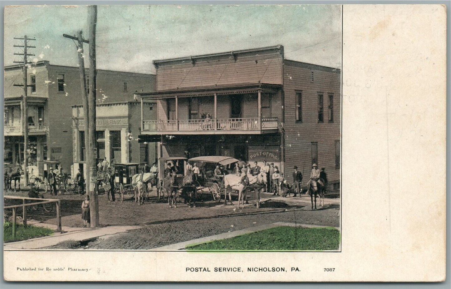 NICHOLSON PA POSTAL SERVICE ANTIQUE POSTCARD