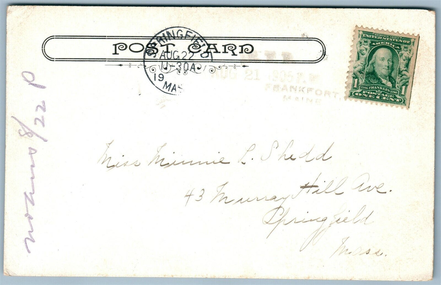WINTERPORT ME STEAMER CITY OF BANGOR ANTIQUE POSTCARD