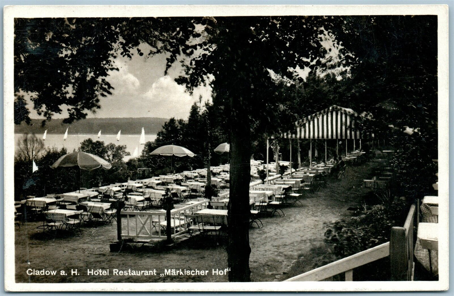 CLADOW GERMANY HOTEL RESTAURANT MARKISCHER HOF ANTIQUE REAL PHOTO POSTCARD RPPC