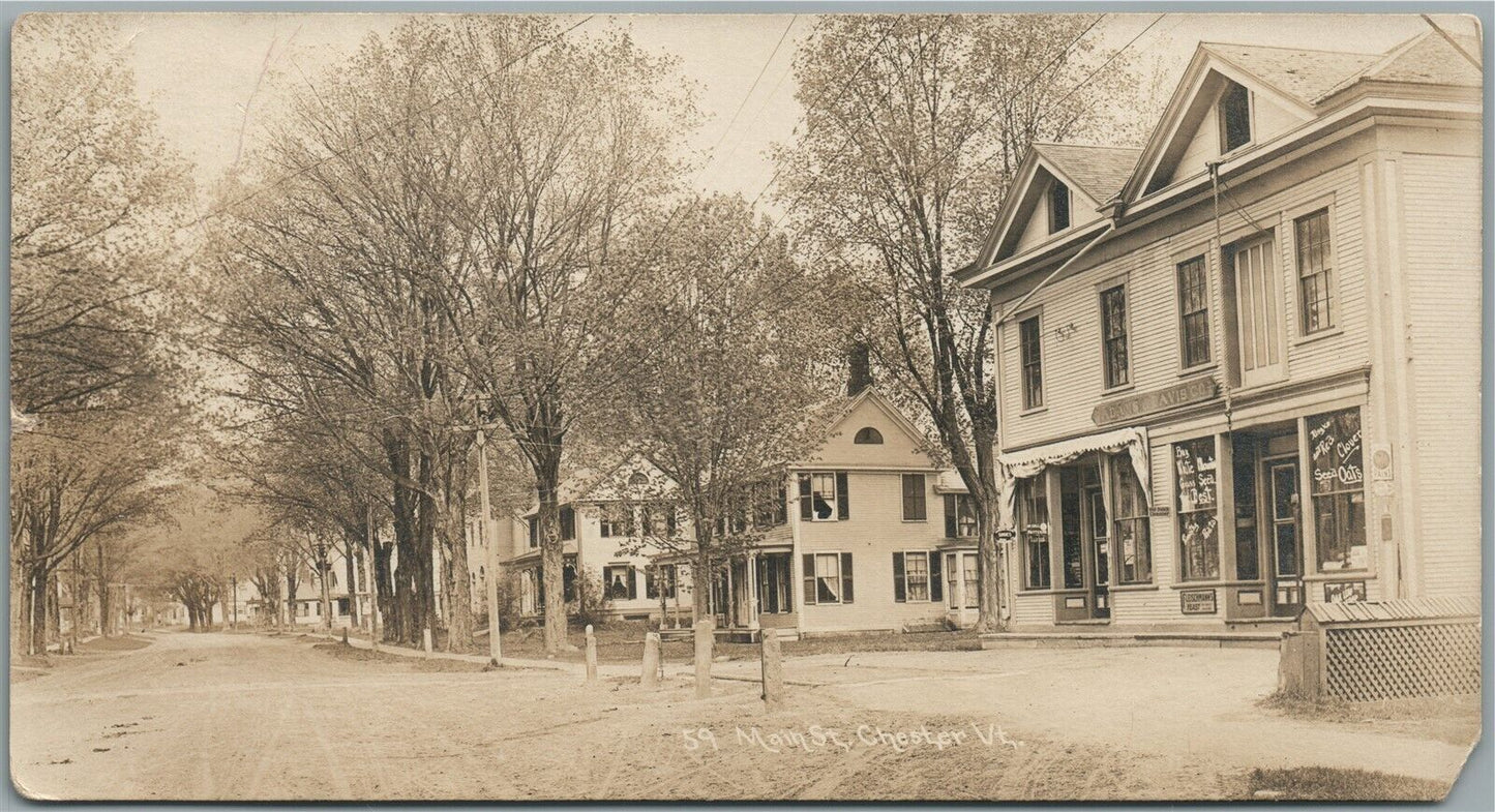 CHESTER VT 59 MAIN STREET ANTIQUE REAL PHOTO POSTCARD RPPC