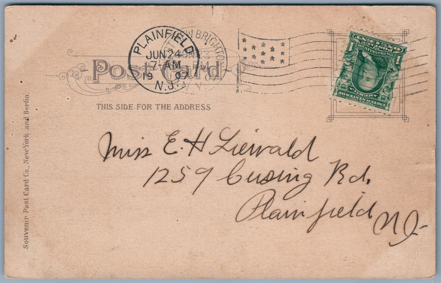 SAILORS' SNUG HARBOR STATEN ISLAND NY 1907 UNDIVIDED ANTIQUE POSTCARD