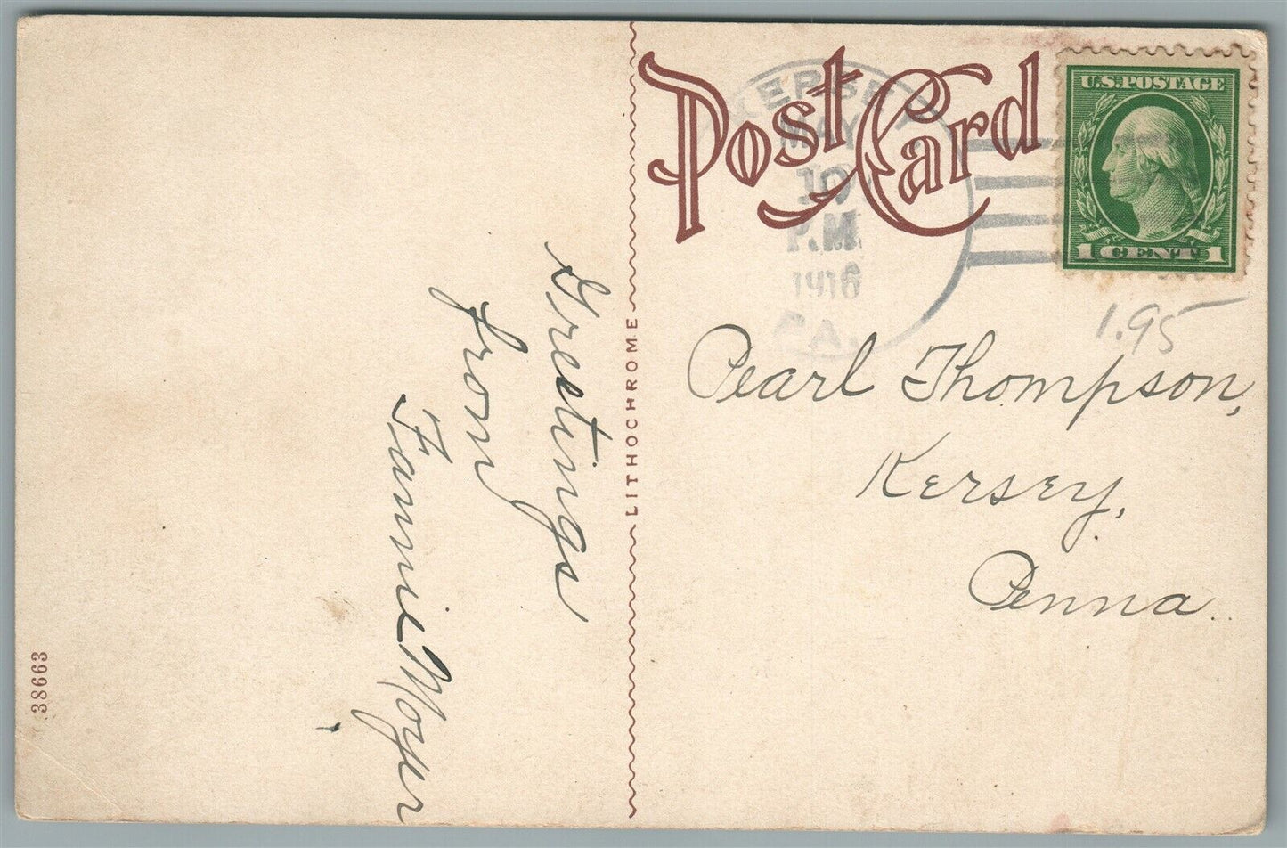 ST. MARYS PA ELK COUNTY HOME ANTIQUE POSTCARD