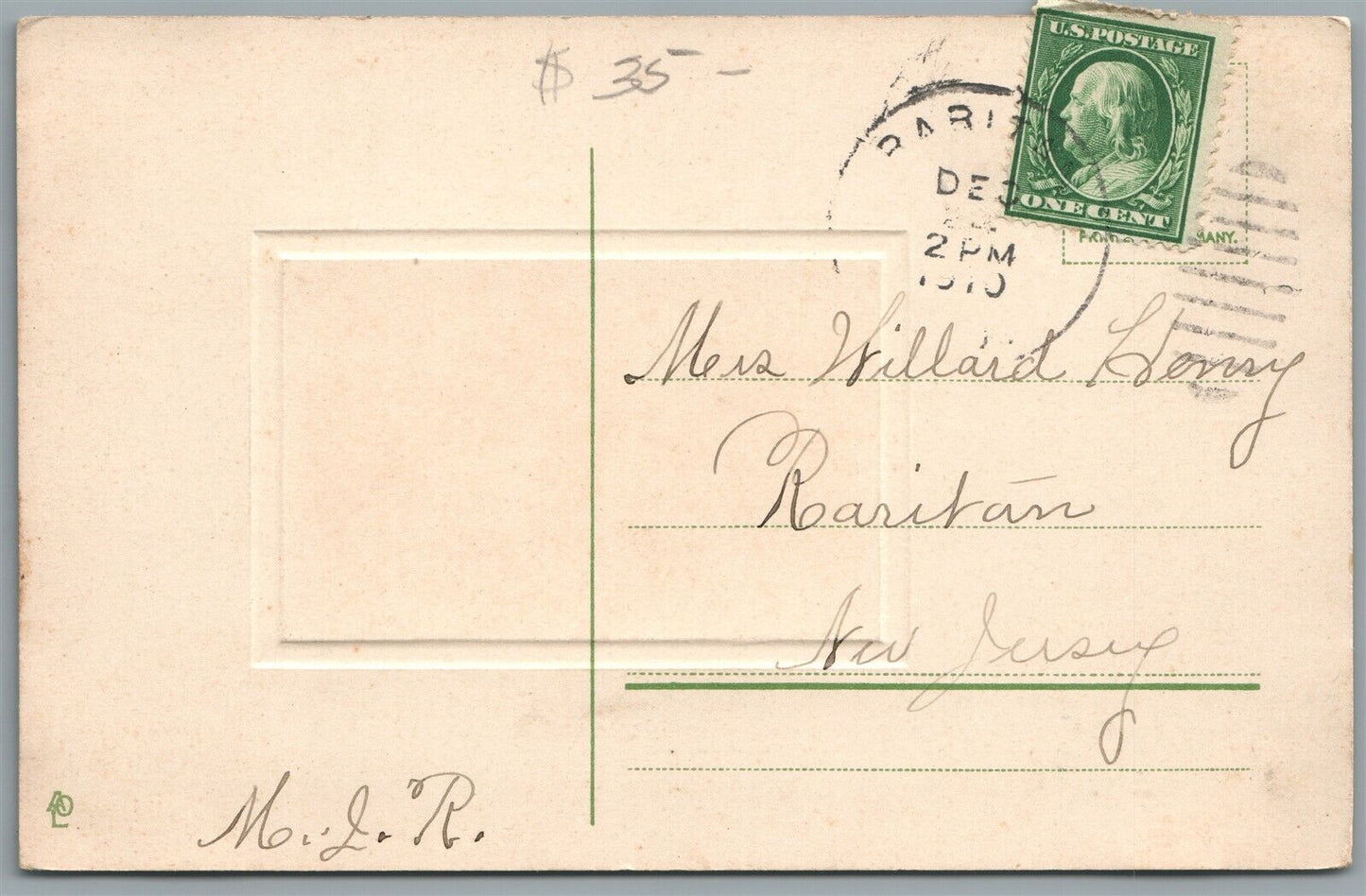 SANTA A MERRY CHRISTMAS EMBOSSED ANTIQUE POSTCARD