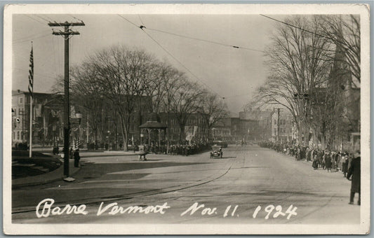 BARRE VT STREET SCENE ANTIQUE REAL PHOTO POSTCARD RPPC