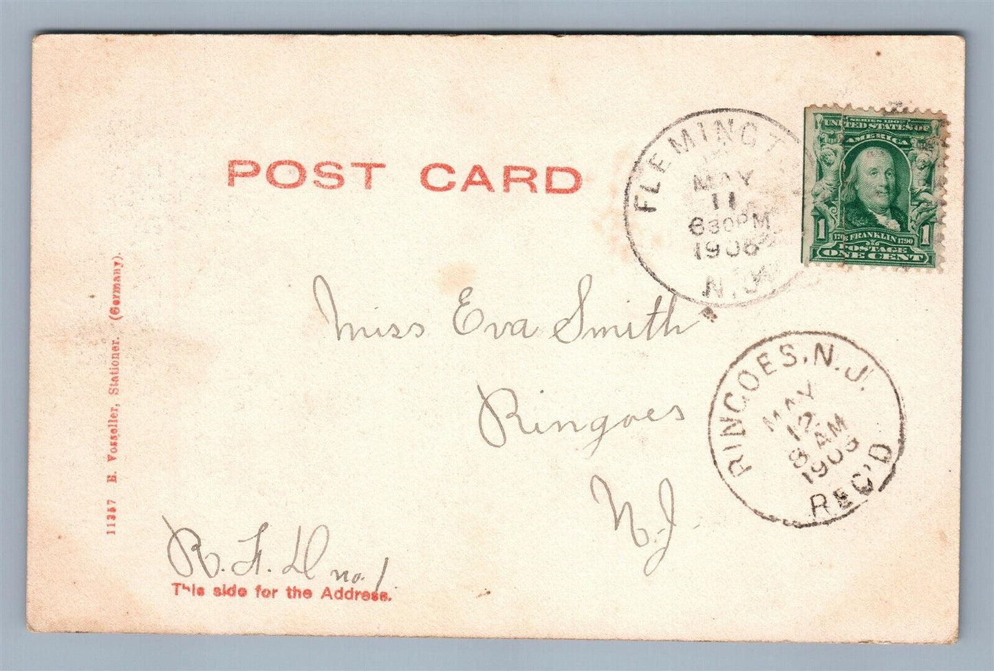 FLEMINGTON NJ ROCKAFELLOW'S MILL-DAM ANTIQUE POSTCARD