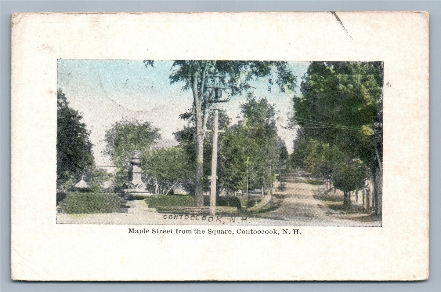 CONTOOCOOK NH MAPLE STREET ANTIQUE POSTCARD