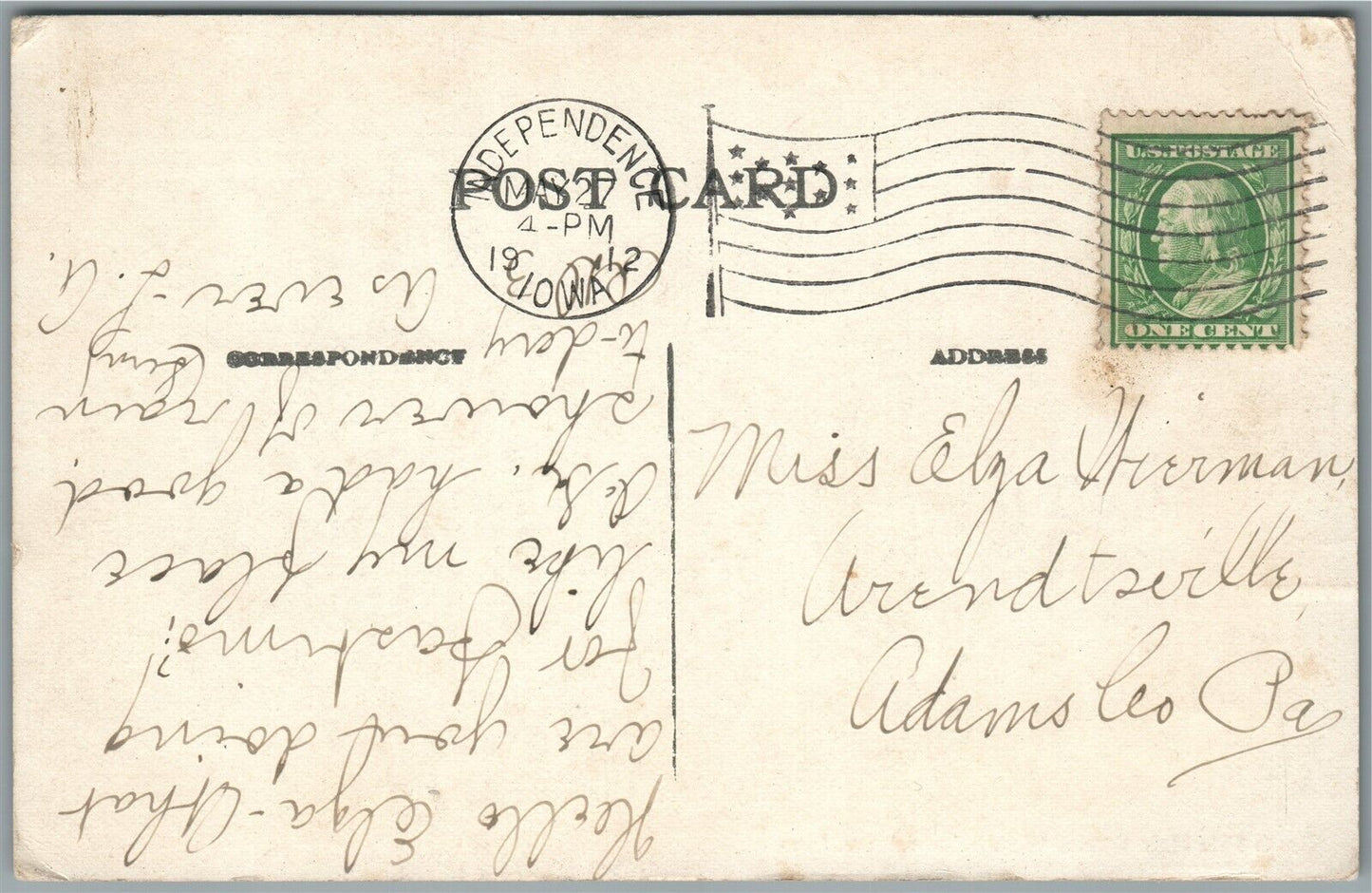 WEST INDEPENDENCE IA MAIN STREET ANTIQUE POSTCARD