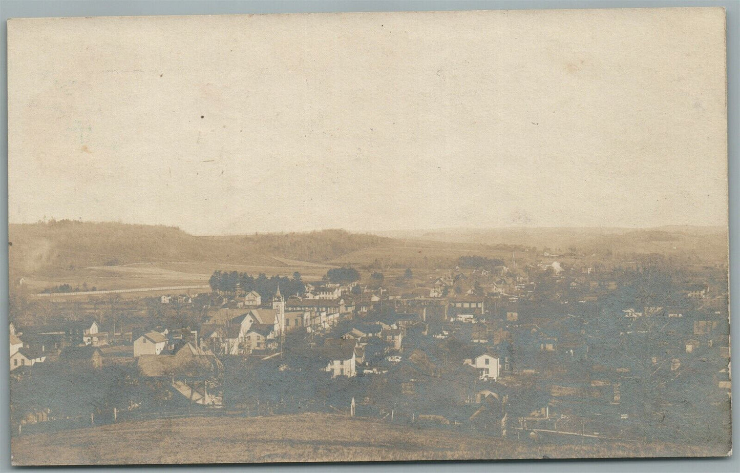 BROCKWAYVILLE PA BIRDS EYE VIEW ANTIQUE REAL PHOTO POSTCARD RPPC