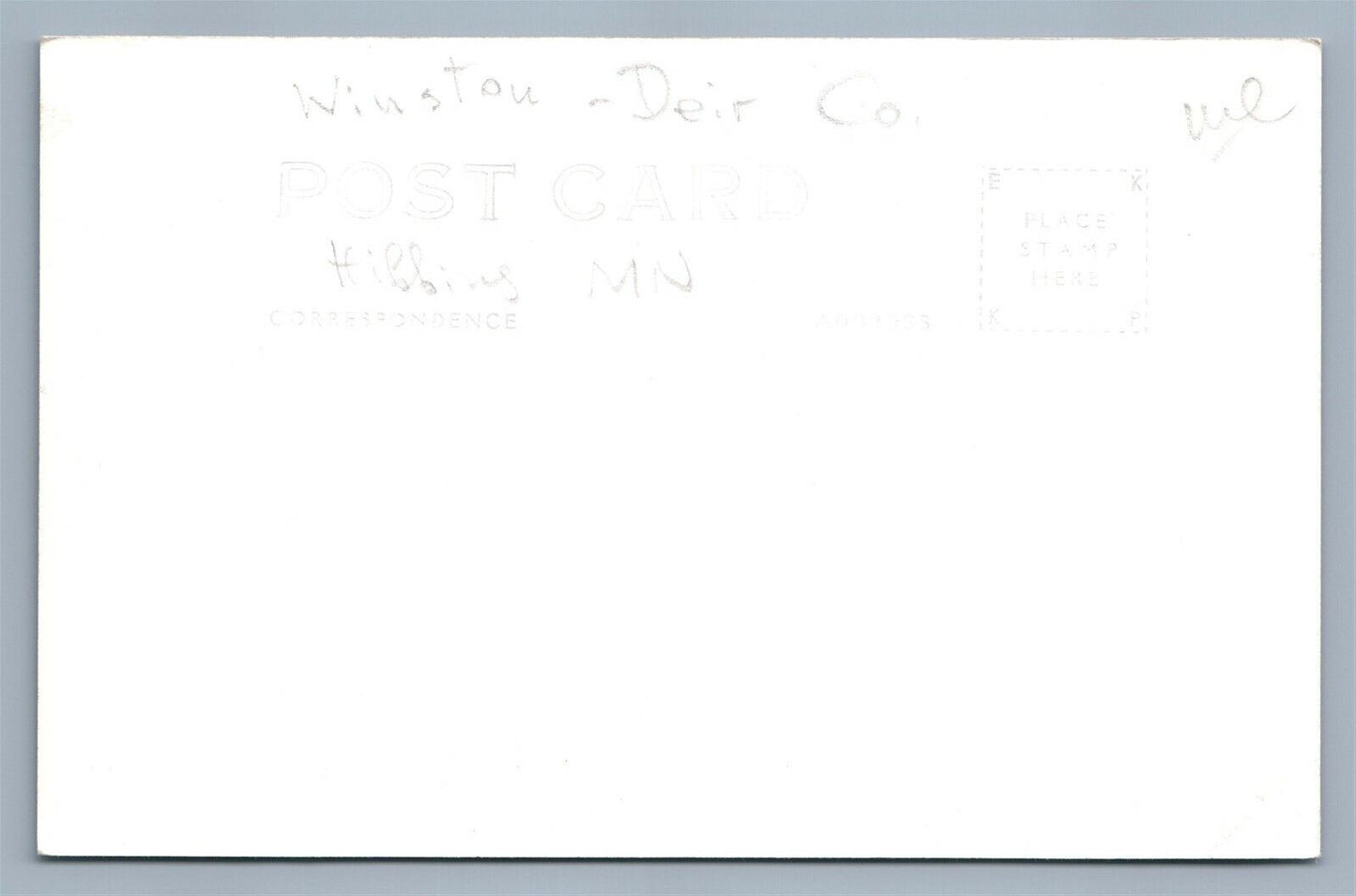 HIBBING MN WINSTON - DEIR CO. MARION SHOVEL VINTAGE REAL PHOTO POSTCARD RPPC