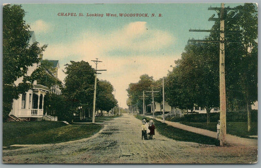 CANADA WOODSTOCK NB CHAPEL STREET ANTIQUE POSTCARD PRIVATE POST CARD