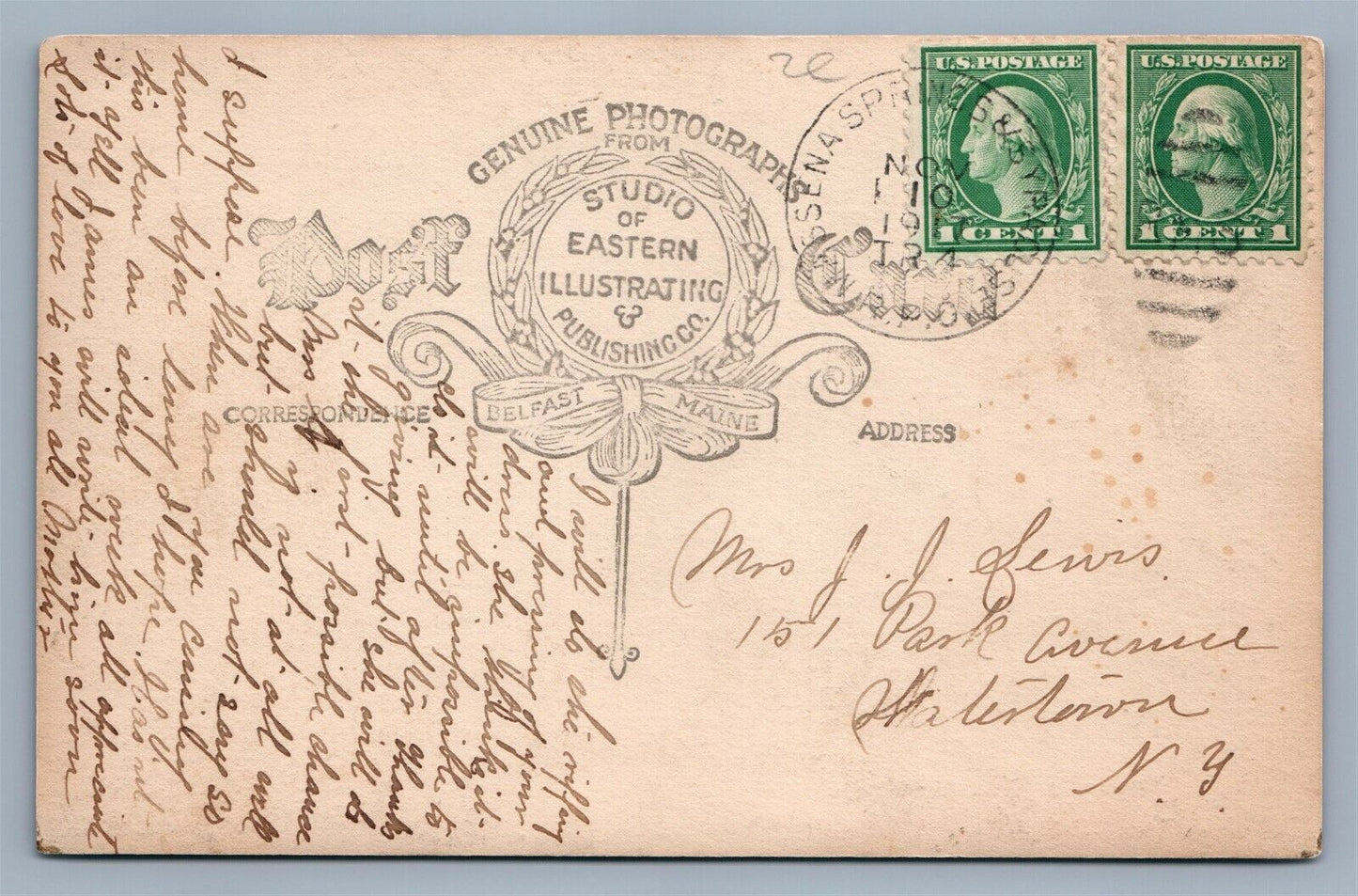 EVANS MILLS NY EPISCOPAL CHURCH ANTIQUE 1917 REAL PHOTO POSTCARD RPPC