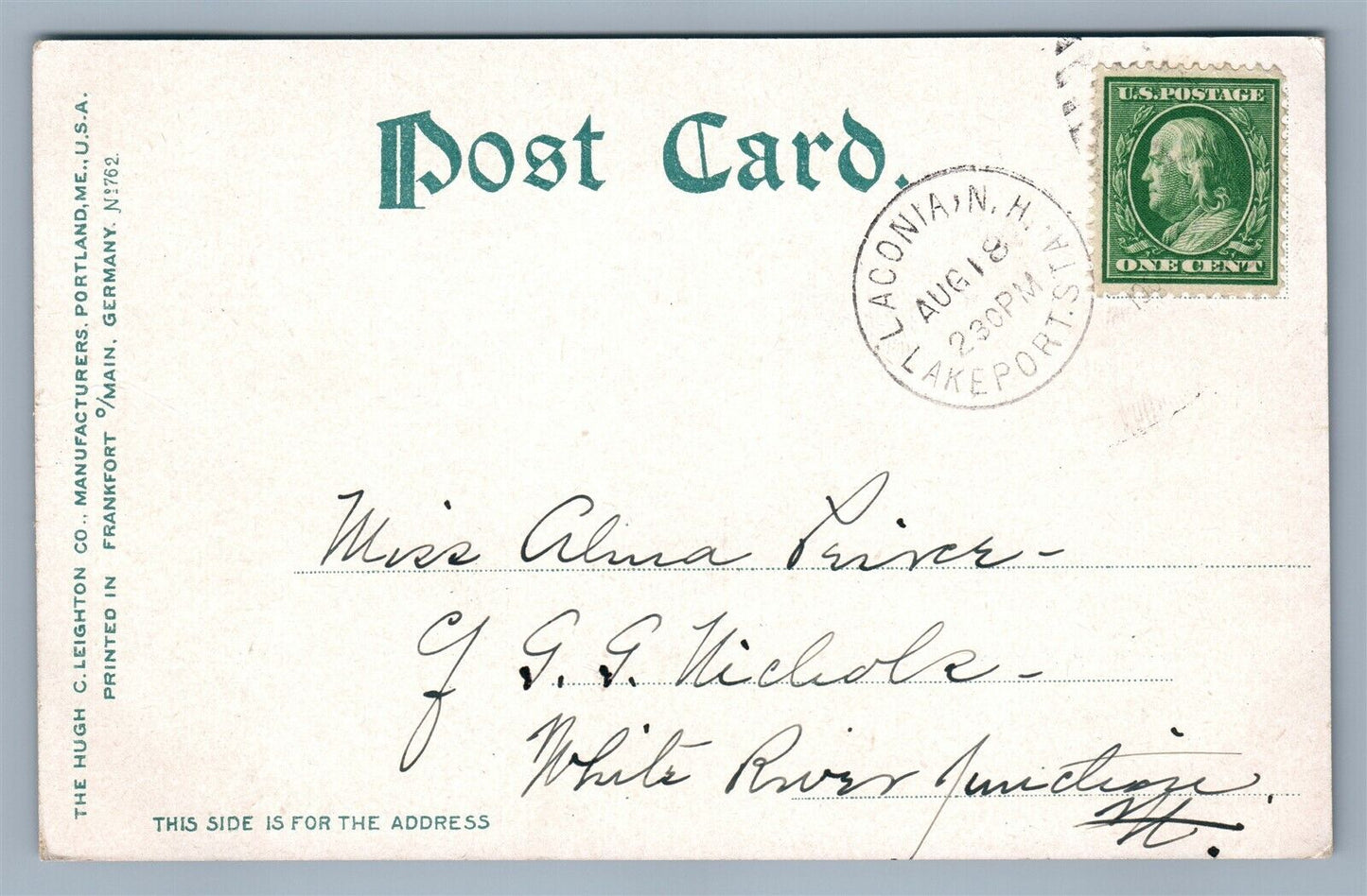WOLFEBORO NH ANTIQUE POSTCARD