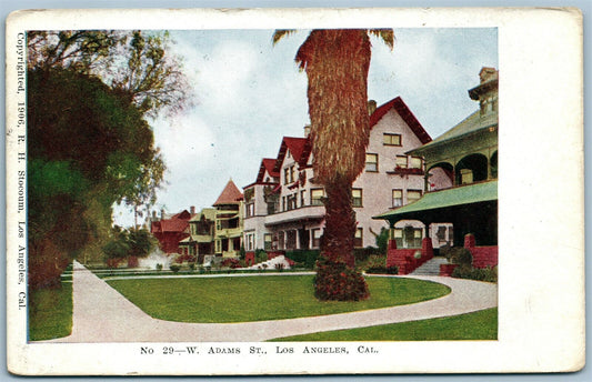LOS ANGELES CA W.ADAMS STREET ANTIQUE POSTCARD