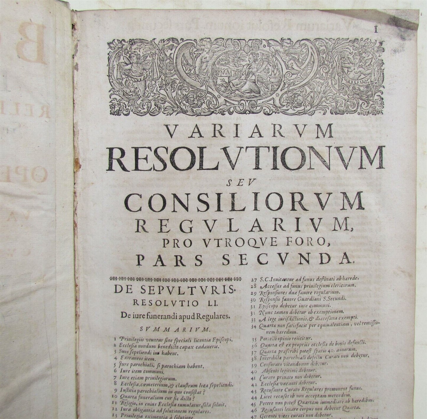 1665 VELLUM SPINE FOLIO PARMENSIS FRANCISCI BORDONI antique Vol. III