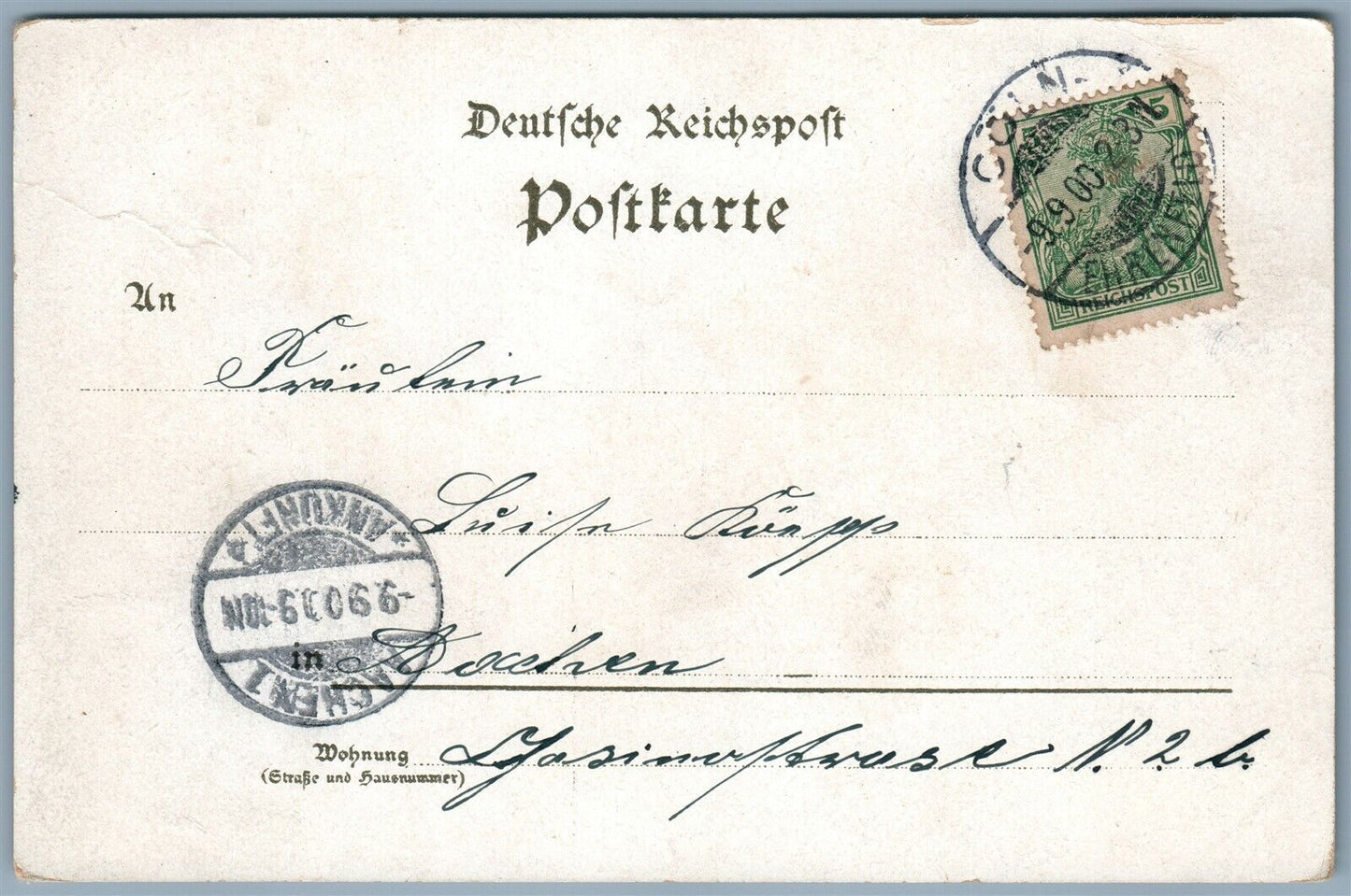GRUSS AUS COLN GERMANY UNDIVIDED COLORFUL 1900 ANTIQUE POSTCARD