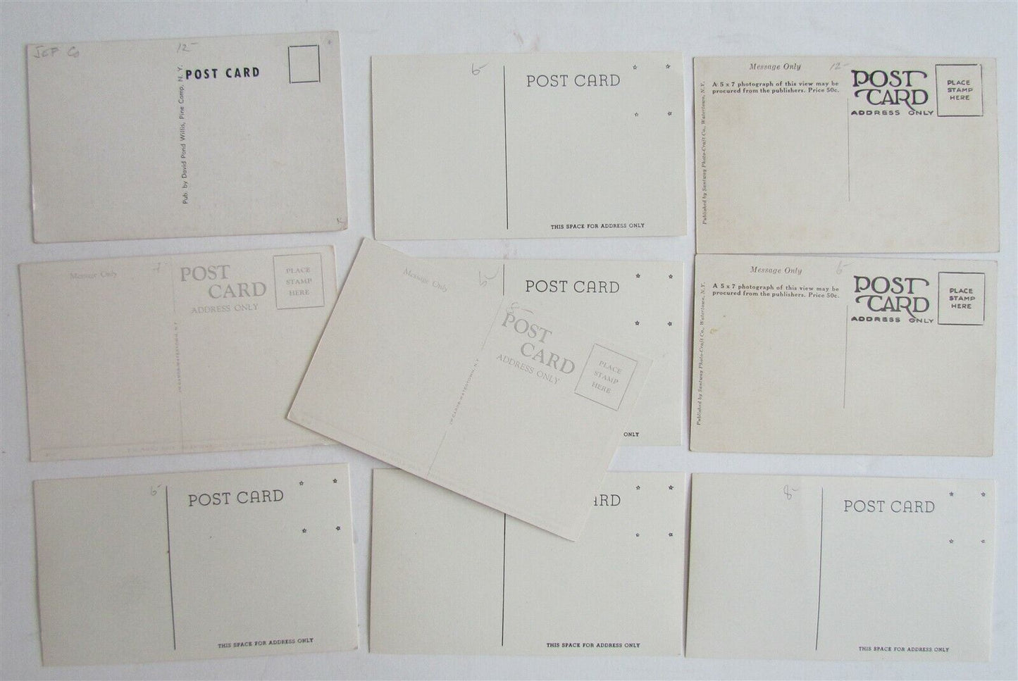 PINE CAMP NY WWII LOT of 10 VINTAGE MILITARY POSTCARDS