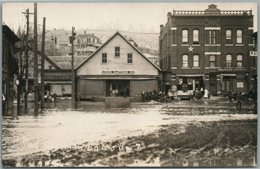 BARRE VT APRIL 1912 FLOOD STREET SCENE ANTIQUE REAL PHOTO POSTCARD RPPC